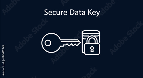Secure data key and lock icon.