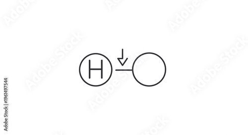Simple Diagram of Hydrogen Atom Bond.