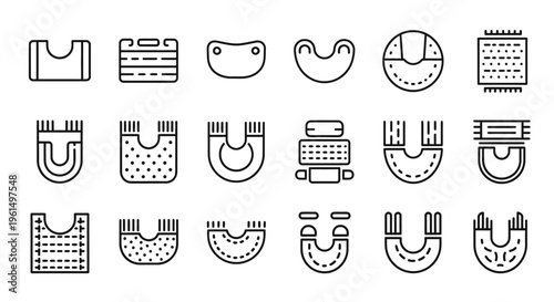 Collection of Various Simple Icon Designs.