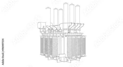 Industrial transformer electrical power equipment.