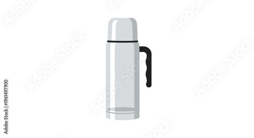 Modern minimalist design of an insulated thermos bottle perfect for keeping beverages at desired