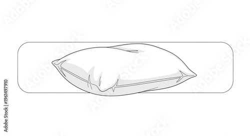 Minimalist vector illustration of a soft white pillow representing comfort and rest for home decor