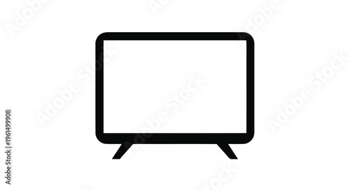 Vector illustration of television icon, flat vector illustration of a modern tv screen