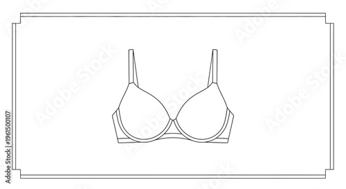 Minimalist outline illustration of a feminine undergarment design for fashion and apparel concepts