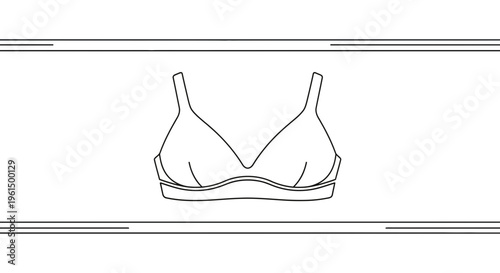Minimalist line art illustration of a comfortable women's bra icon on a clean white background