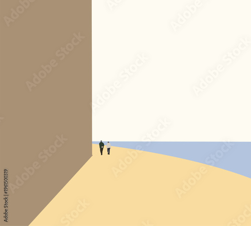 Senior people walking near calm lake. Retirement  lifestyle enjoying summer vacation and outdoor activity.
