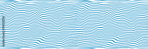 Seamless pattern, wavy lines, sea waves stylization, vector background