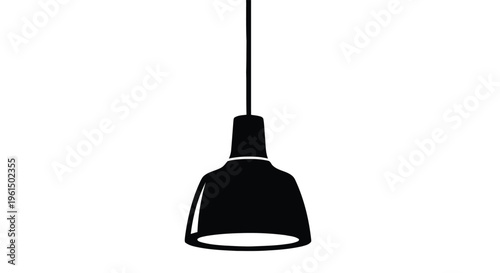 Vector illustration of black pendant lamp icon, simple style