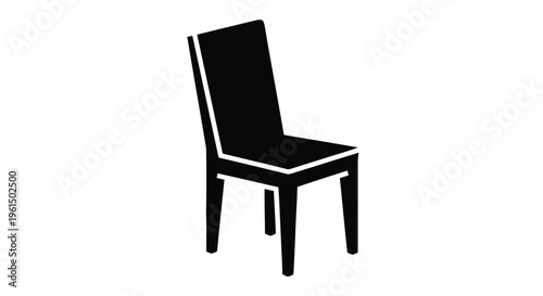 Vector illustration of minimalist black silhouette of a modern dining chair