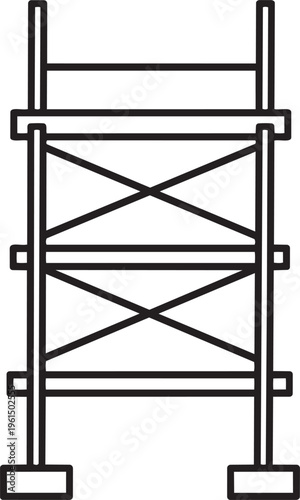 A black line drawing of a scaffolding