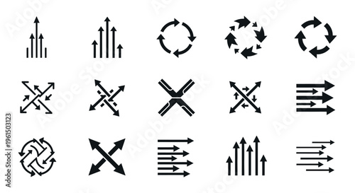 Collection of various arrow icons and symbols