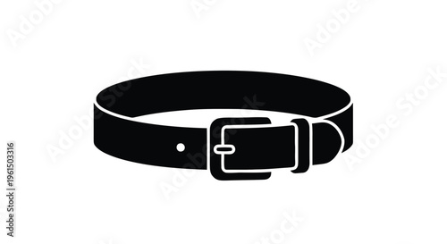 Vector illustration of black leather belt icon