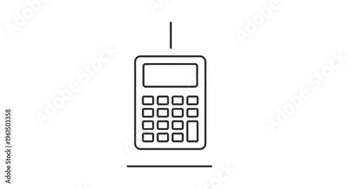 Simple black and white vector outline of a classic mathematical calculating tool symbol