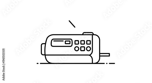 Modern communication device flat line art icon illustration for digital applications and web