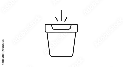 Minimalist line icon for digital interface operations such as delete, deposit, or trash functions