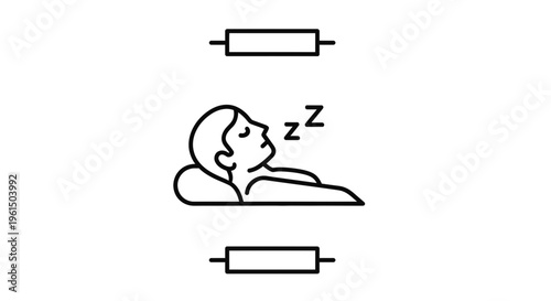 Minimalist line art illustration depicting a person experiencing restful and deep slumber
