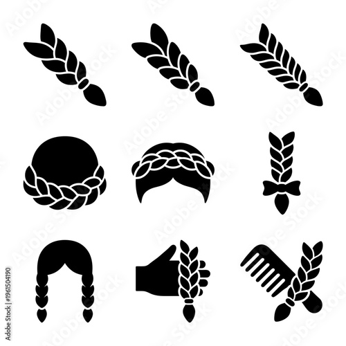 Variety of Wheat and Grain Symbols for Agriculture and Food Industry.