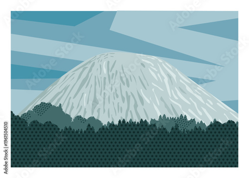 Mountain peak. Simple flat  illustration.