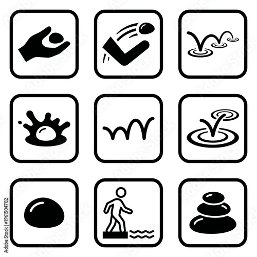 Relaxing Spa and Wellness Symbols for Meditation and Therapy.