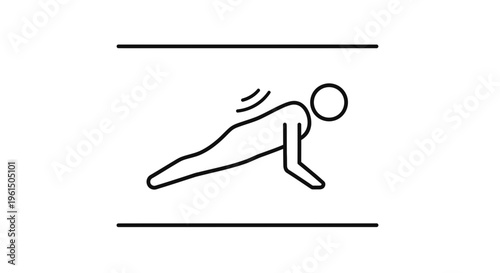 Dynamic fitness tracking icon showcasing human movement during a core strengthening exercise routine