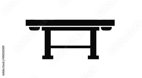 Vector illustration of simple icon of a wooden table with four legs