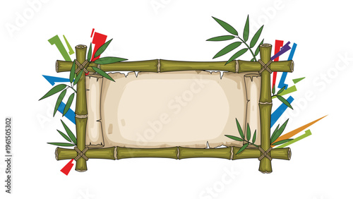 Dynamic abstract silhouette of a javelin thrower in mid action with colorful geometric shapes representing speed and power.