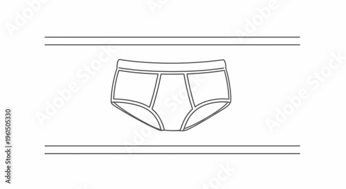 Simple outline drawing of classic men's briefs for basic apparel needs and everyday comfort