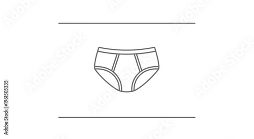 Minimalist line drawing of classic men's briefs underwear fashion staple design element vector