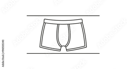 Minimalist outline drawing of essential men's undergarment for daily comfort and support