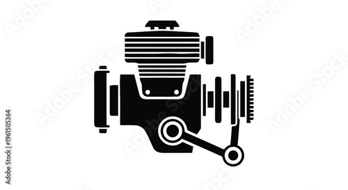 Vector illustration of vector icon of a combustion engine for rc model cars