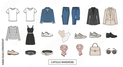 Fashion clothing and accessories collection.