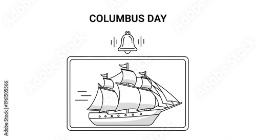Historical maritime exploration vessel illustration commemorating a significant cultural day