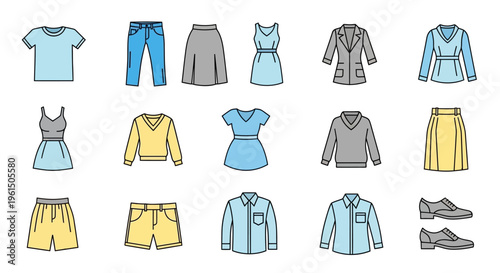 Collection of various clothing items.