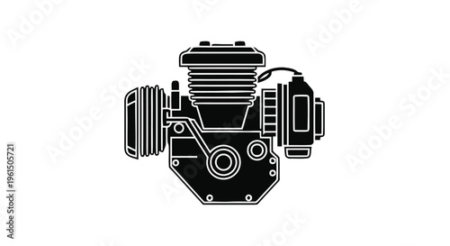 Vector illustration of small internal combustion engine icon, simple style