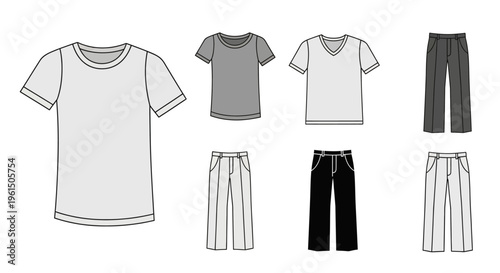 Collection of various casual clothing items.