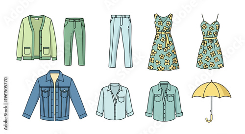 Collection of various clothing items.