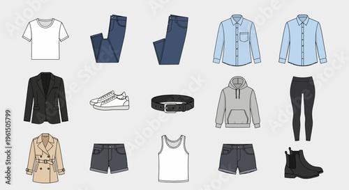 Collection of various clothing items.