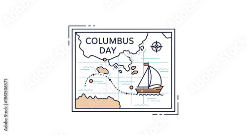 Historical maritime discovery journey illustrated on a classic map for the annual observance of