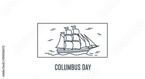 Historical sailing ship outline graphic symbolizing transatlantic voyages and maritime discovery