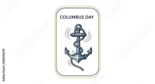 Celebrating Columbus Day with a classic maritime anchor design for historical remembrance and