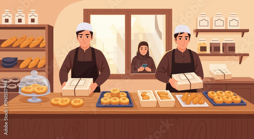 Bakers Behind Counter Display.