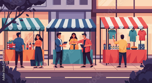 People at Outdoor Market.