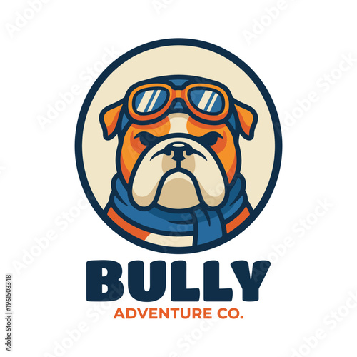 This vibrant illustration features a bulldog in aviator goggles, ready for adventure. Perfect for dog lovers and adventure seekers looking for fun and excitement.