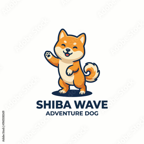 This cheerful Shiba Inu character illustration captures the playful spirit of dogs with its adorable expression and inviting stance, ideal for pet lovers and enthusiasts.