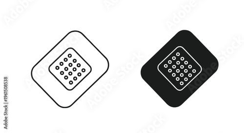 Vector illustration of adhesive bandage icon set, medical plaster symbol, vector illustration