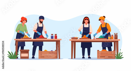 People Working in Workshop.