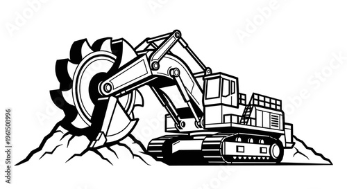 Heavy duty excavator digging machine.