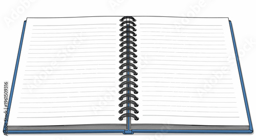 Spiral bound notebook with blank pages.