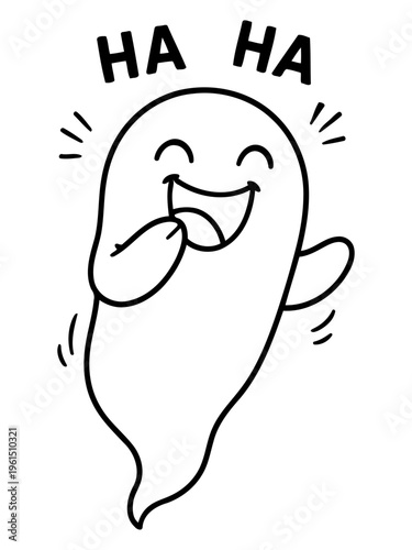 Laughing Ghost Icon: A whimsical icon of a laughing ghost, radiating mirth with its wide grin and the playful HA HA speech bubble above. A fun representation of humor and joy.