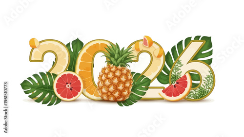 Tropical Fruits Forming the Year 2023.